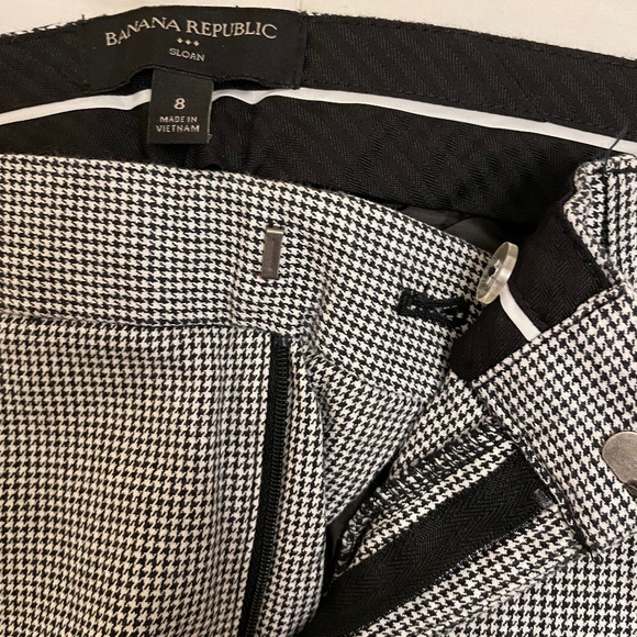 Banana Republic B&W Houndstooth Ryan Pants Size 8, EUC! - Picture 2 of 7